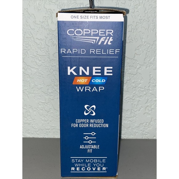 Copper Fit Infused Rapid Relief Adjustable Knee Wrap Hot Cold Therapy Gel Pack - Picture 2 of 4